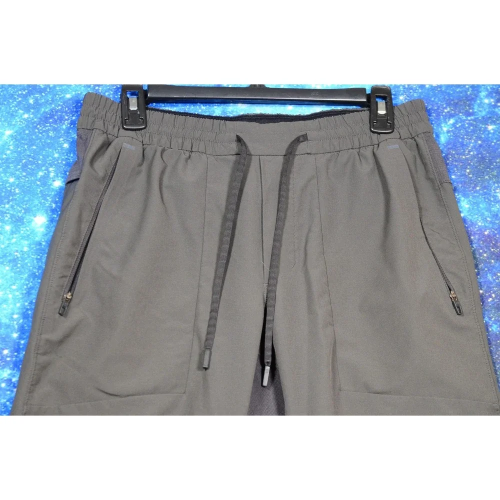 Lululemon Jogger Pants Mens Medium Gray Woven Zip Pockets Ventilated Athletic